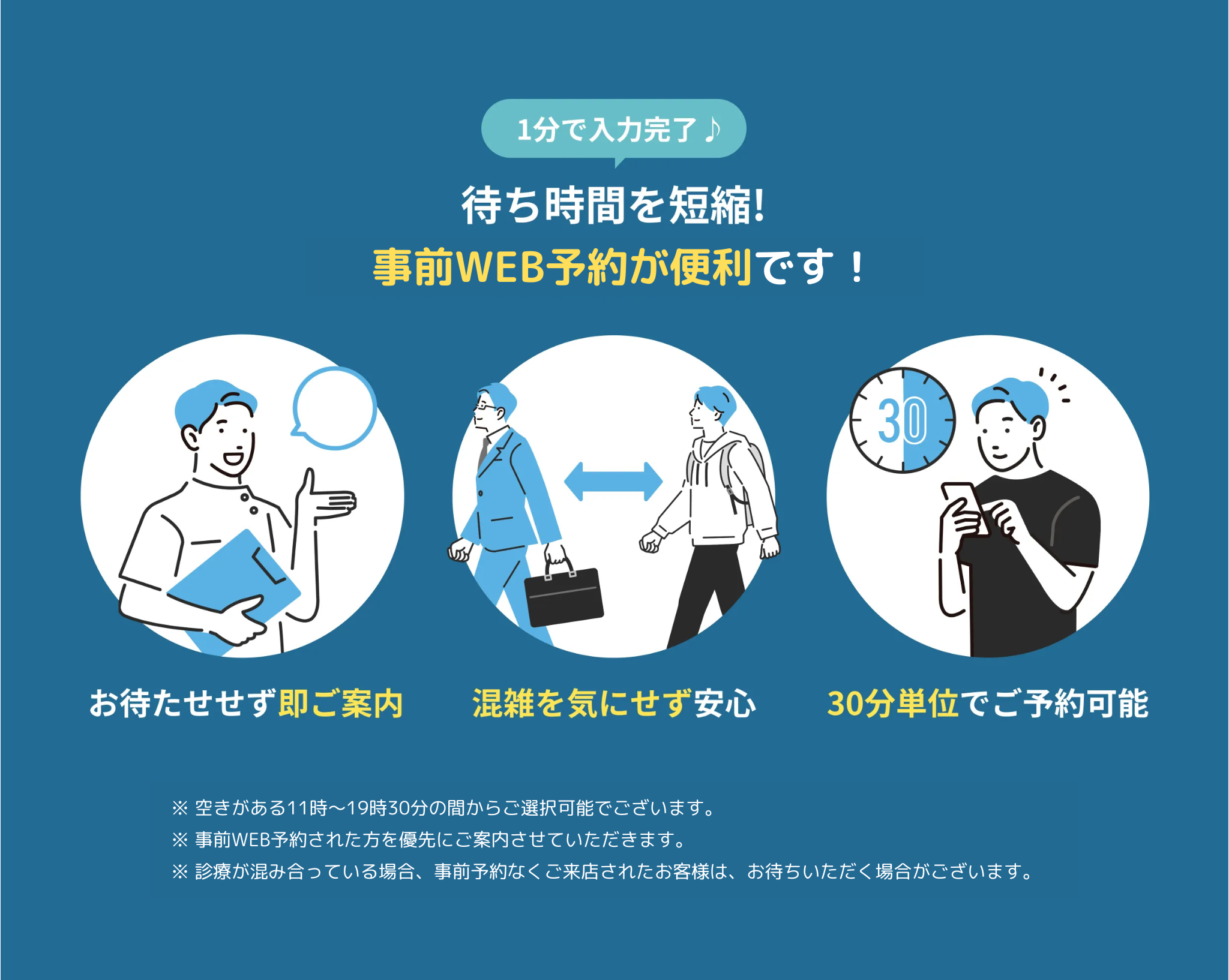 待ち時間を短縮!事前WEB問診が便利です！