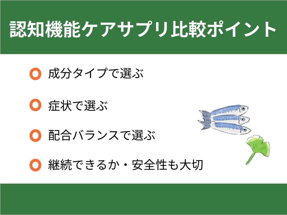 認知機能ケアサプリ比較ポイント
