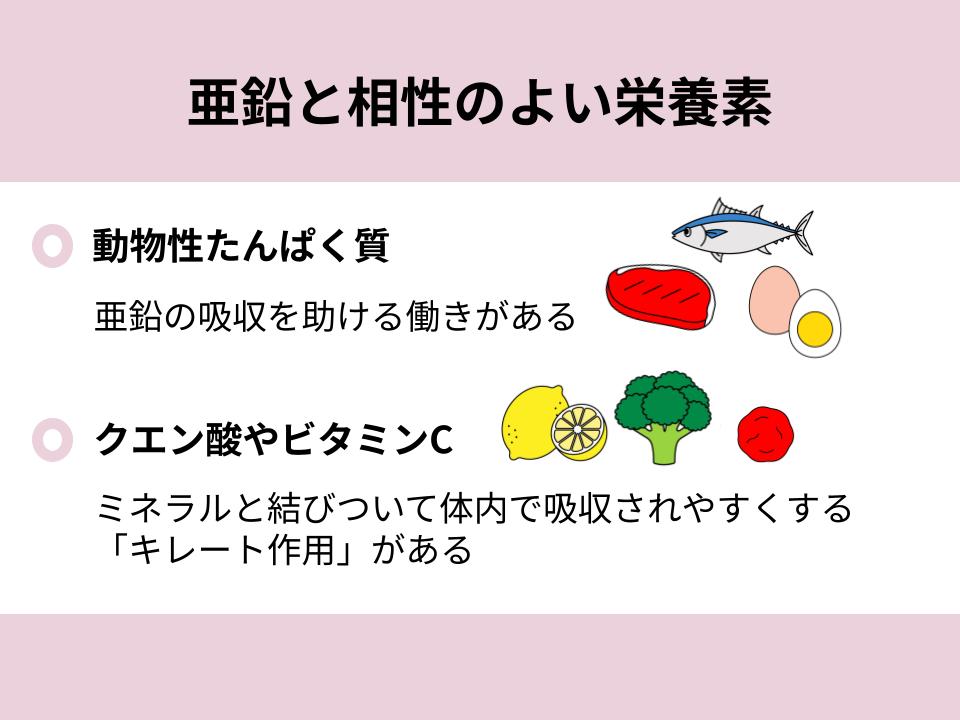 亜鉛と一緒に摂りたい栄養素を紹介