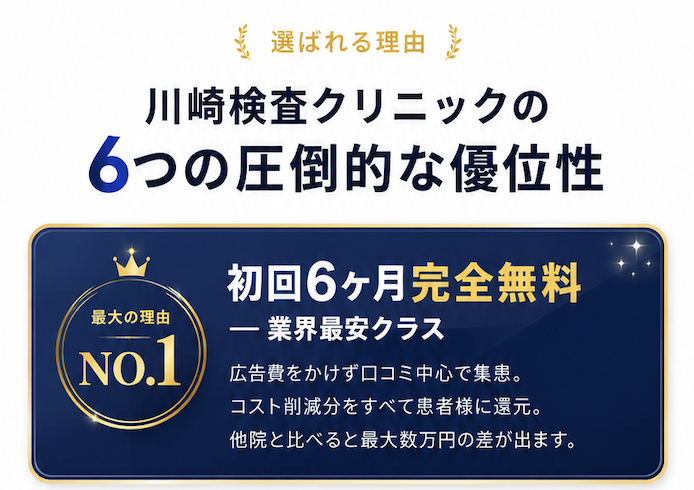 川崎検査クリニックの6つの圧倒的な優位性