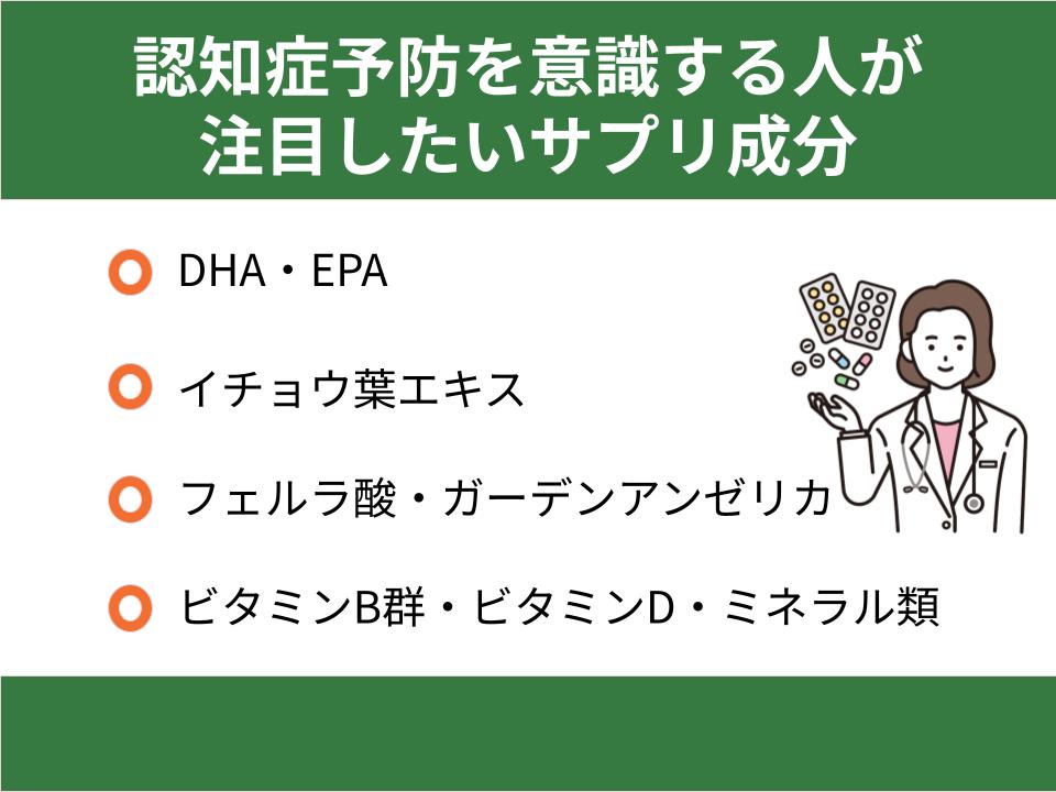 認知症予防を意識する人が注目したいサプリ成分