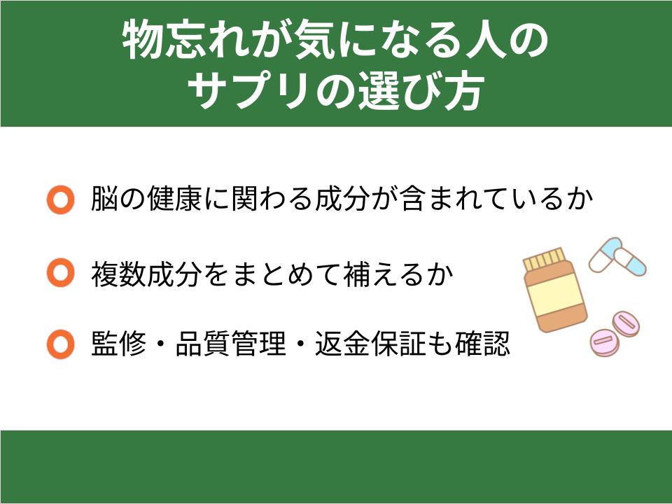 サプリメントの選び方