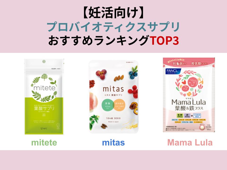 妊活中のプロバイオティクスサプリをランキング形式で3つ紹介